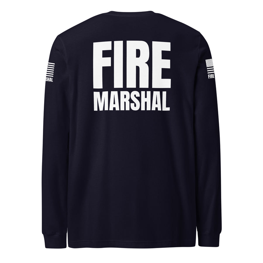 Fire Marshal — Duty Wear Long Sleeve Shirt — Navy, back view