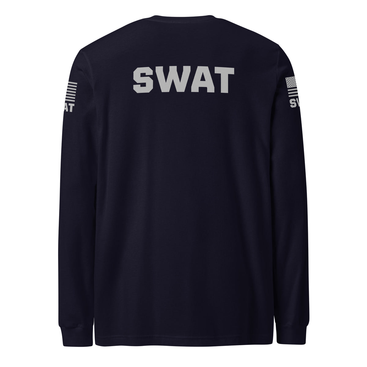 SWAT — Duty Wear Long Sleeve Shirt (Flag & Sleeve Identifier) — Navy — Back view