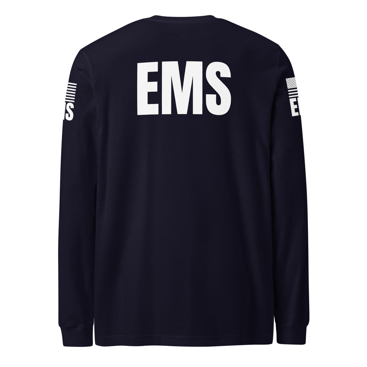 EMS — Duty Wear Long Sleeve Shirt (Flag & Sleeve Identifier) — Navy — Back view