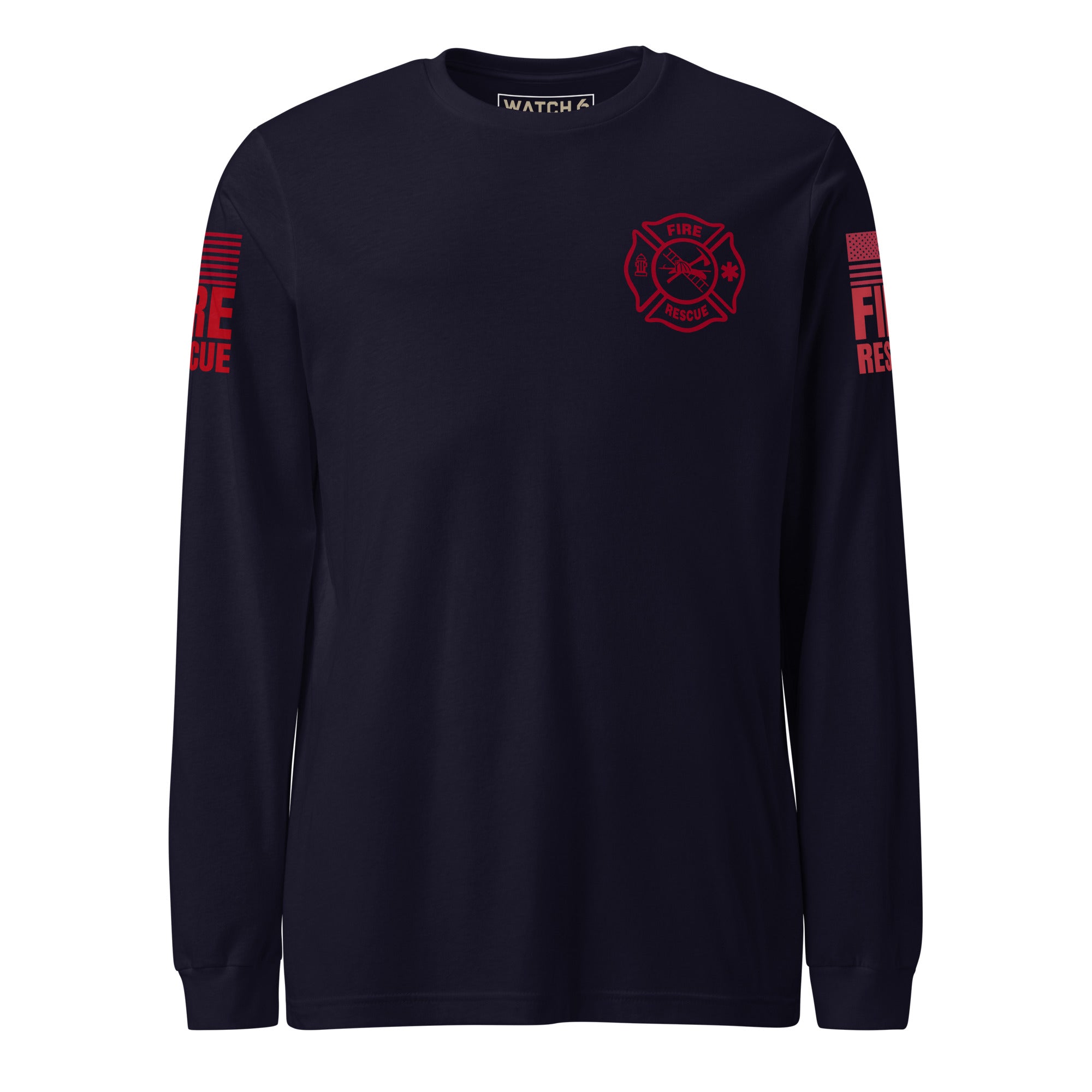 Fire Rescue — Duty Wear Long Sleeve Shirt, in Navy, front view