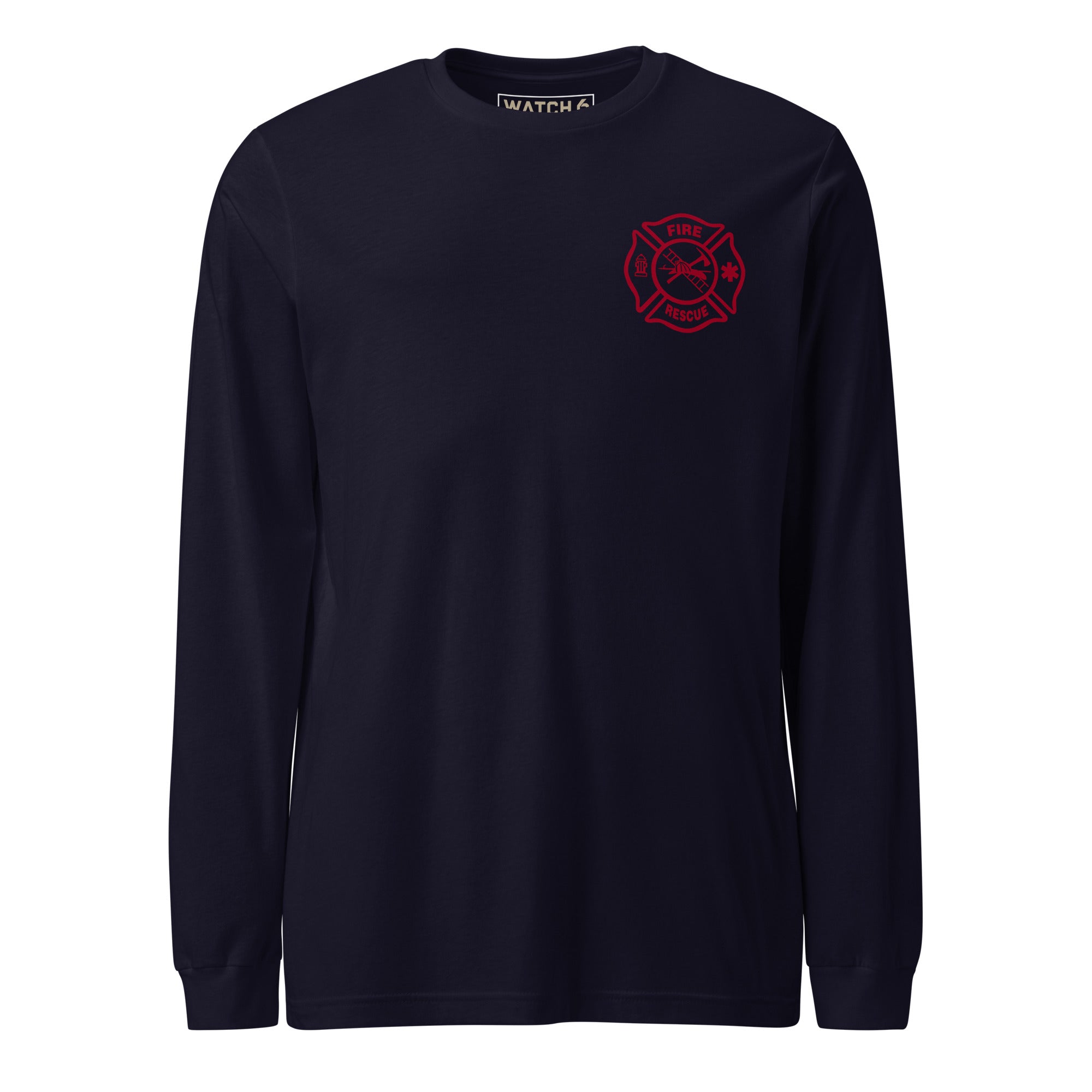 Fire Rescue — Duty Wear Long Sleeve Shirt, in Navy, front view