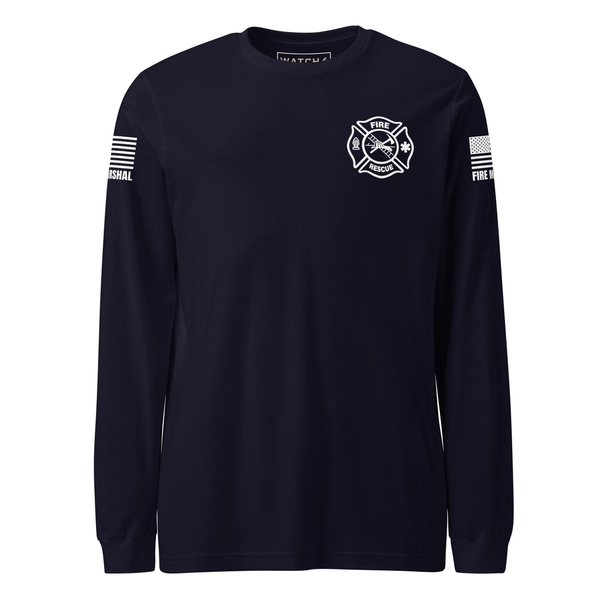 Fire Marshal — Duty Wear Long Sleeve Shirt — Navy, front view