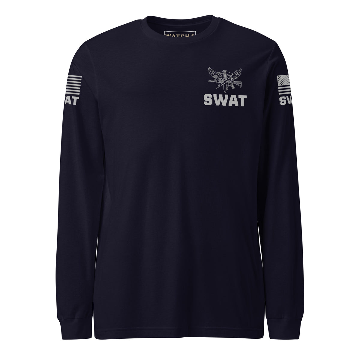 SWAT — Duty Wear Long Sleeve Shirt (Flag & Sleeve Identifier) — Navy — Front view