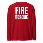 Fire Rescue — Duty Wear Long Sleeve Shirt — Red, back view