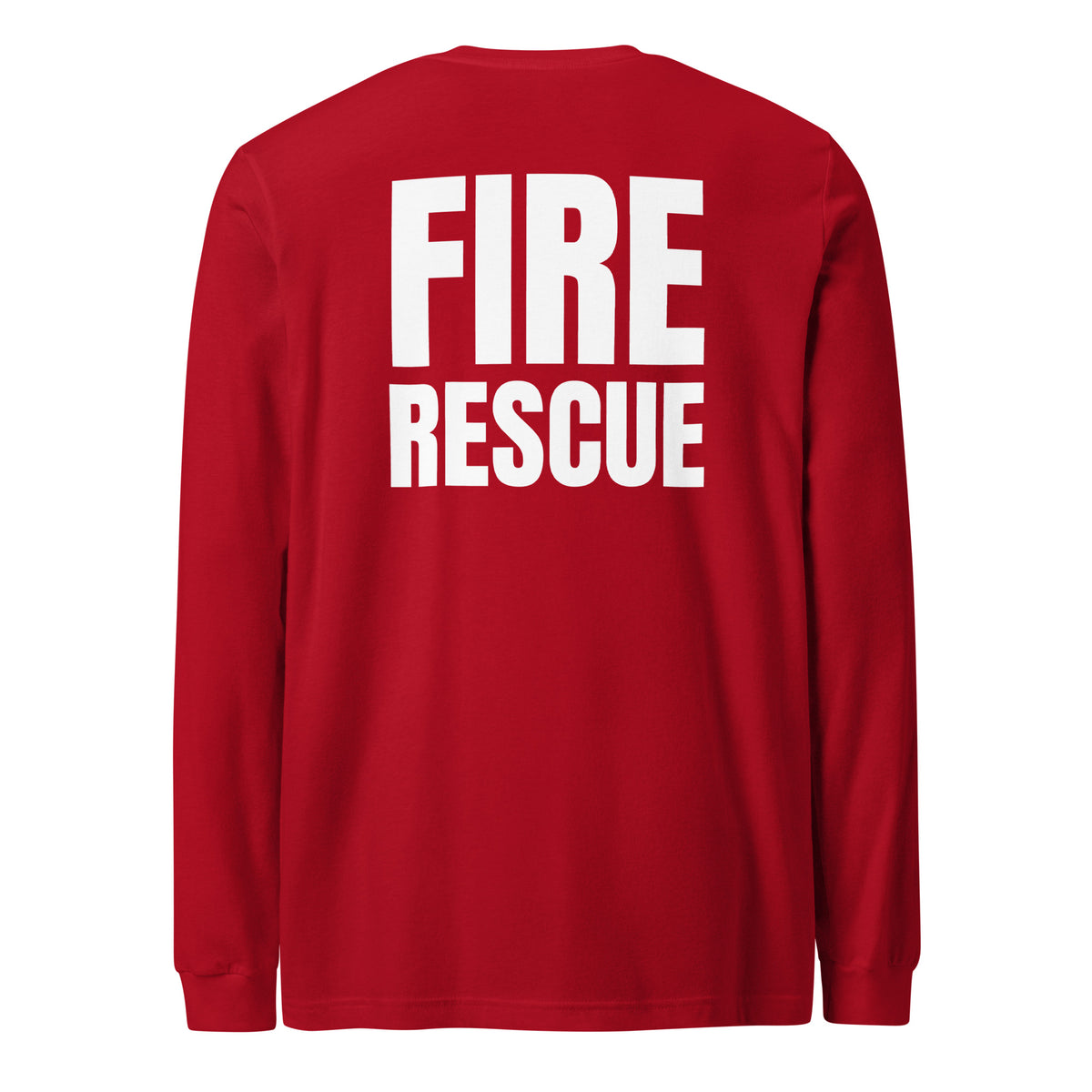 Fire Rescue — Duty Wear Long Sleeve Shirt — Red, back view