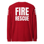 Fire Rescue — Duty Wear Long Sleeve Shirt — Red, back view