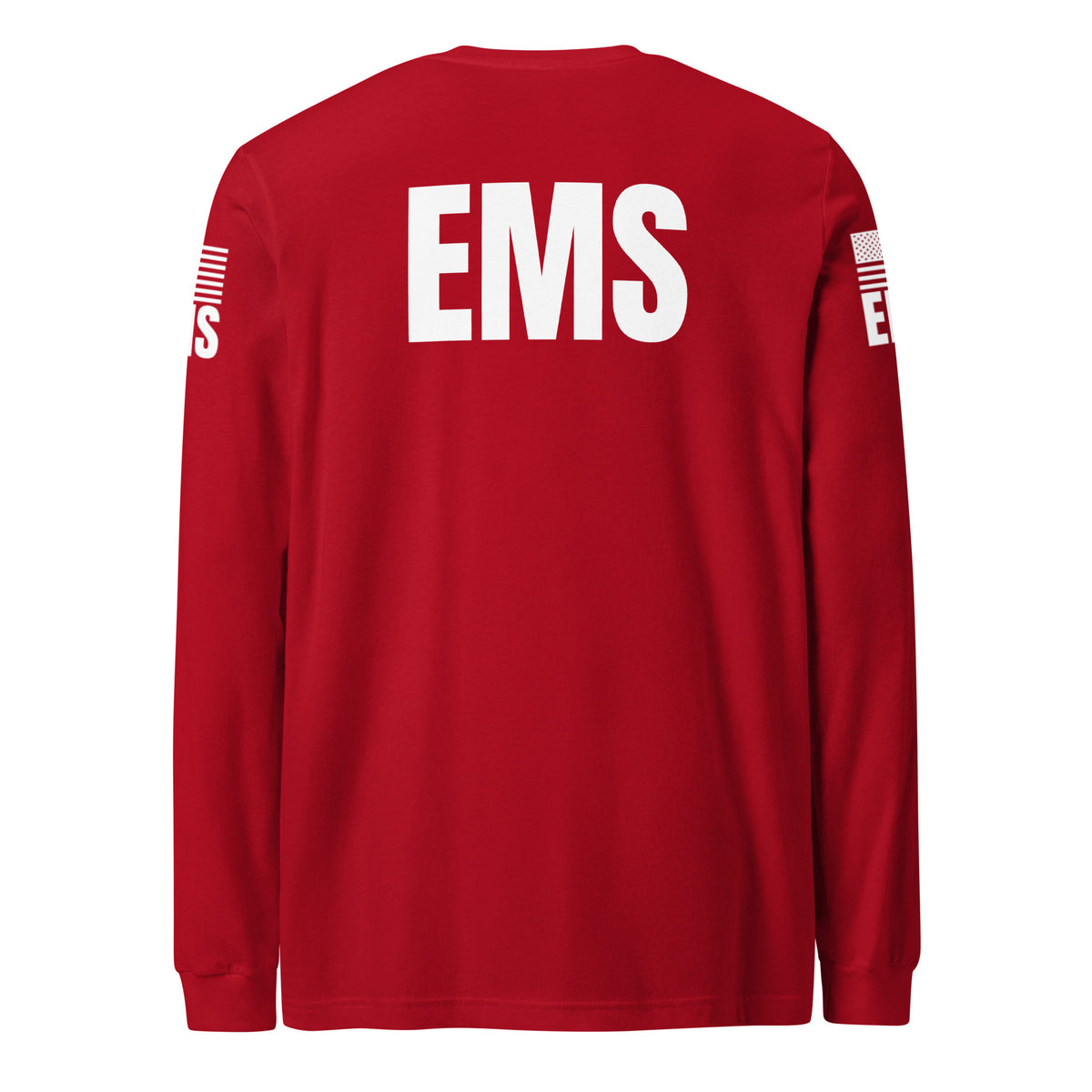 EMS — Duty Wear Long Sleeve Shirt (Flag & Sleeve Identifier) — Red — Back view