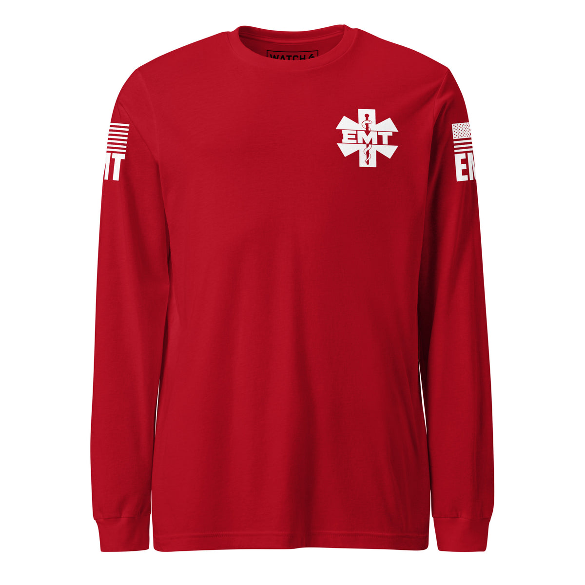 EMT — Duty Wear Long Sleeve Shirt in Red, front view