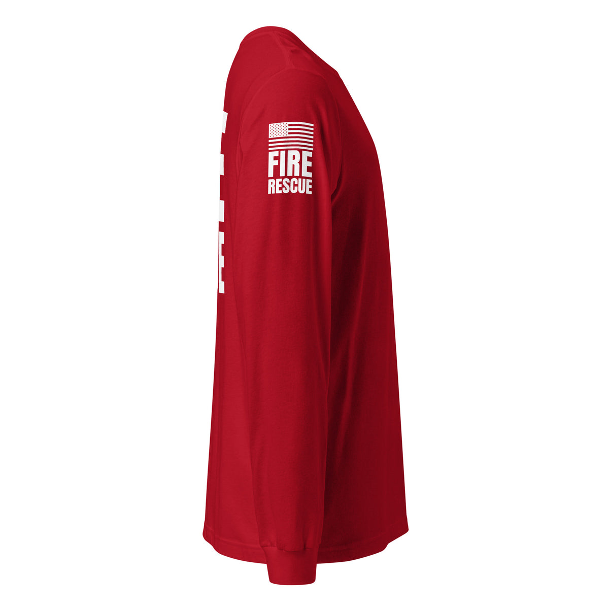 Fire Rescue — Duty Wear Long Sleeve Shirt — Red, right-side view