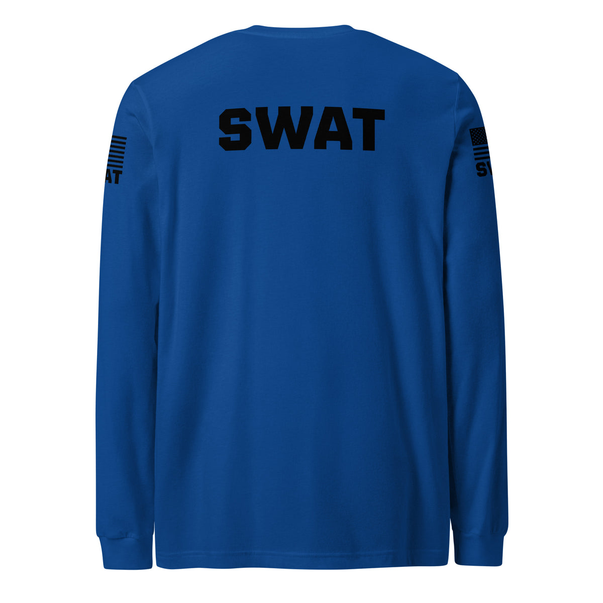 SWAT — Duty Wear Long Sleeve Shirt (Flag & Sleeve Identifier) — True Royal — Back view