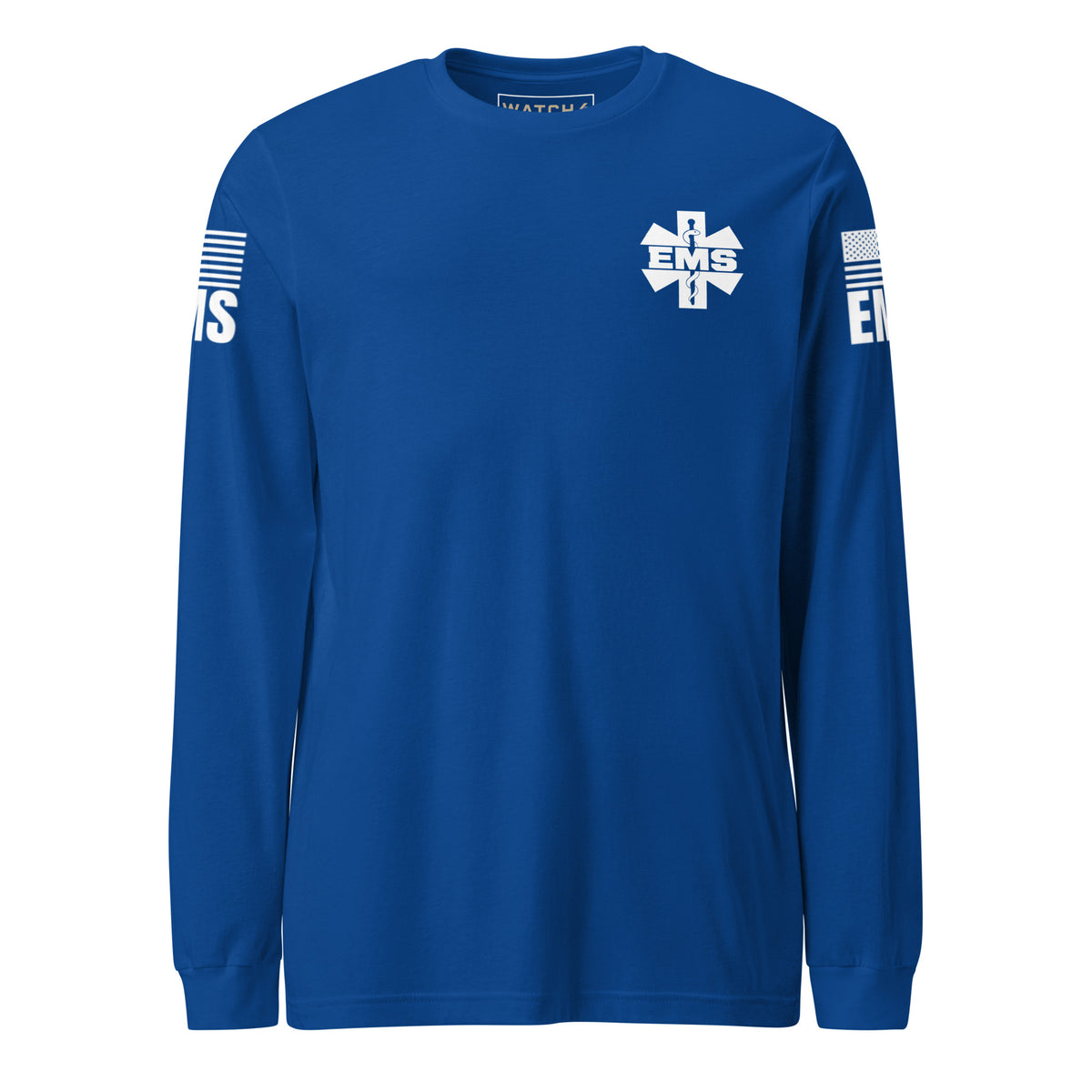 EMS — Duty Wear Long Sleeve Shirt (Flag & Sleeve Identifier) — True Royal — Front view