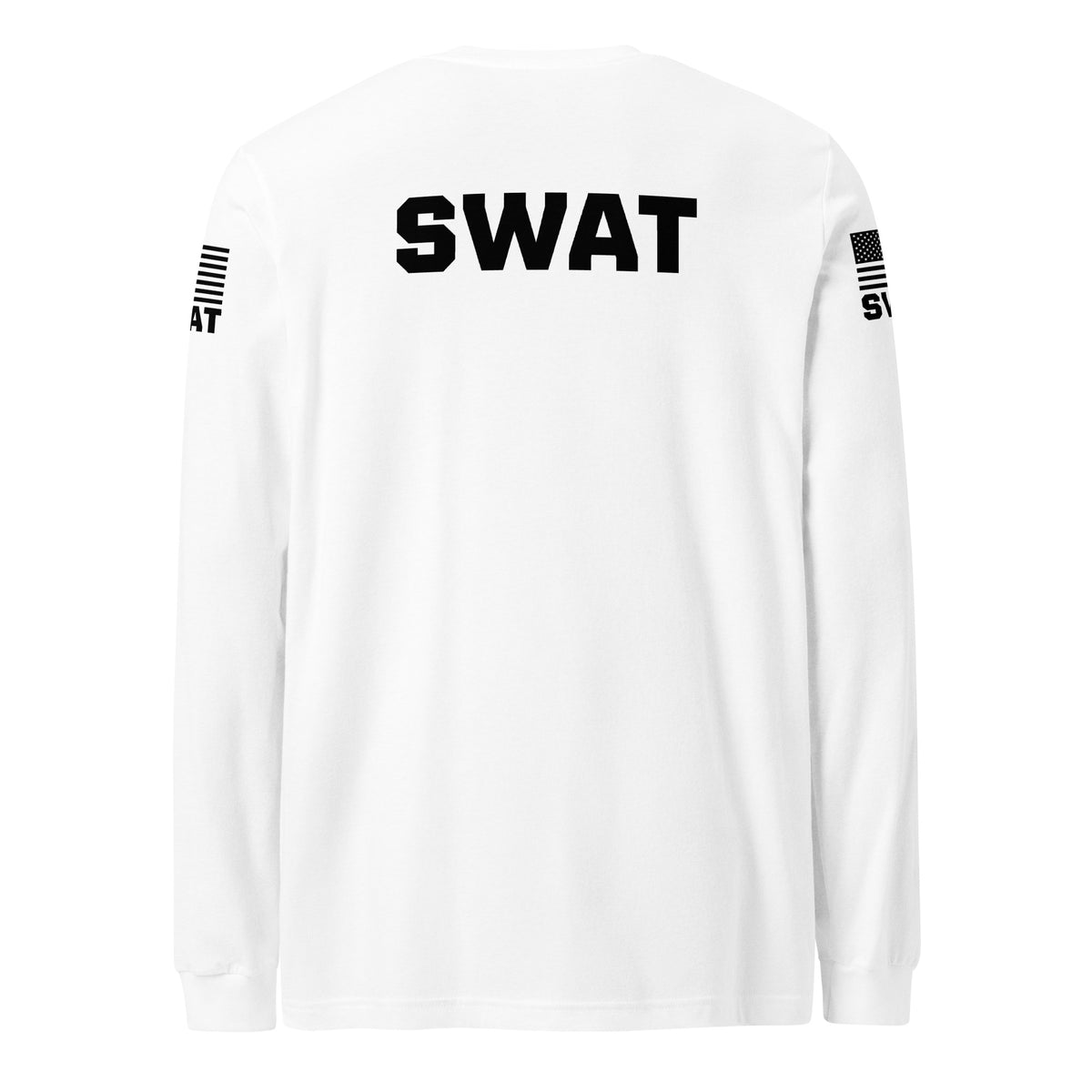 SWAT — Duty Wear Long Sleeve Shirt (Flag & Sleeve Identifier) — White — Back view