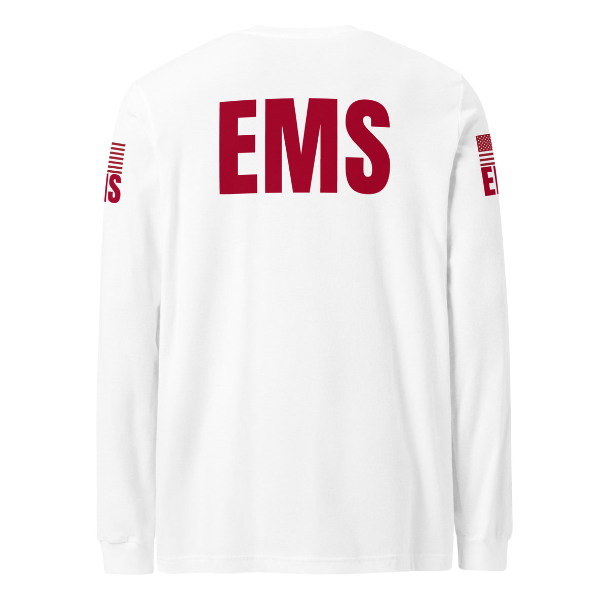 EMS — Duty Wear Long Sleeve Shirt (Flag & Sleeve Identifier) — White — Back view