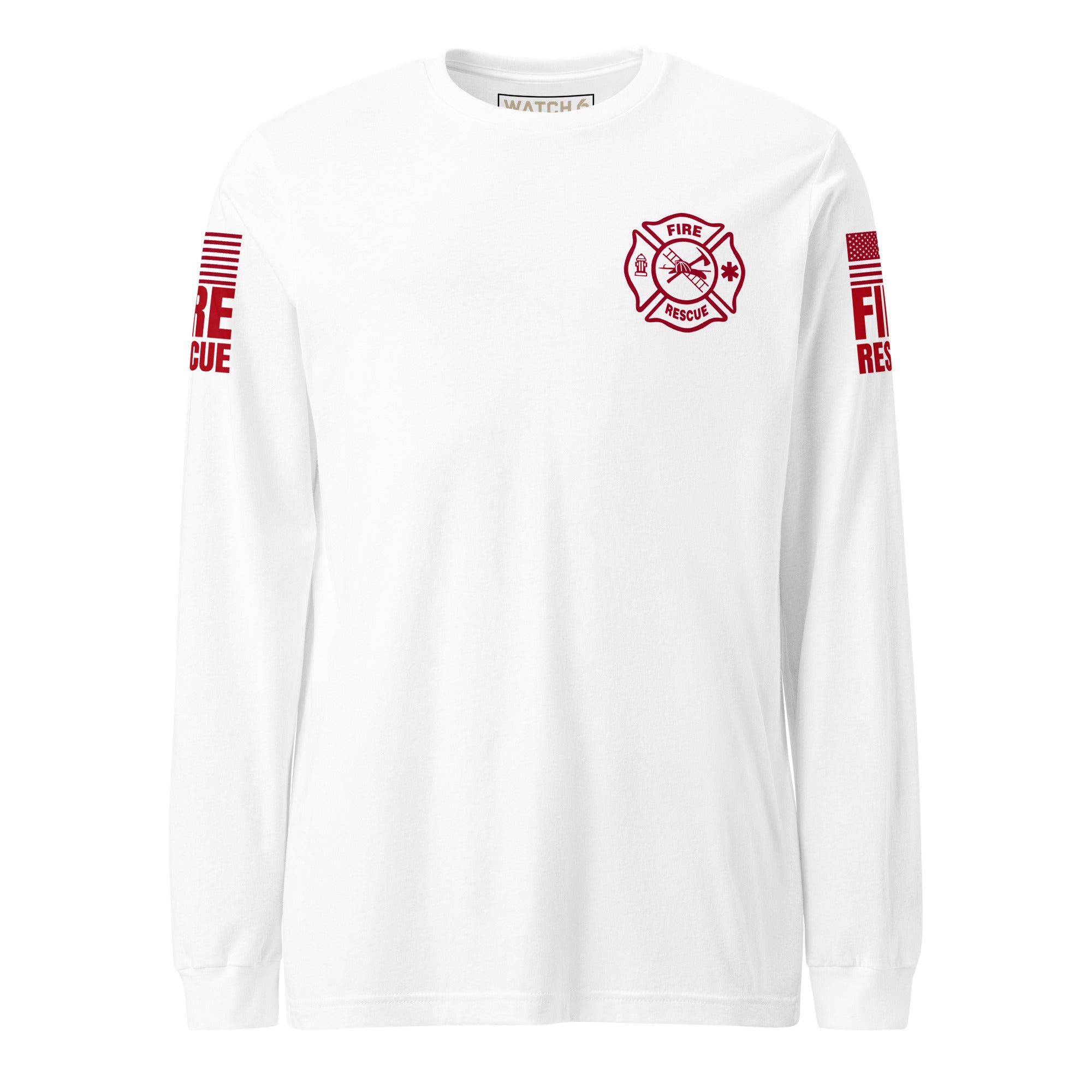 Fire Rescue — Duty Wear Long Sleeve Shirt, in White, front view