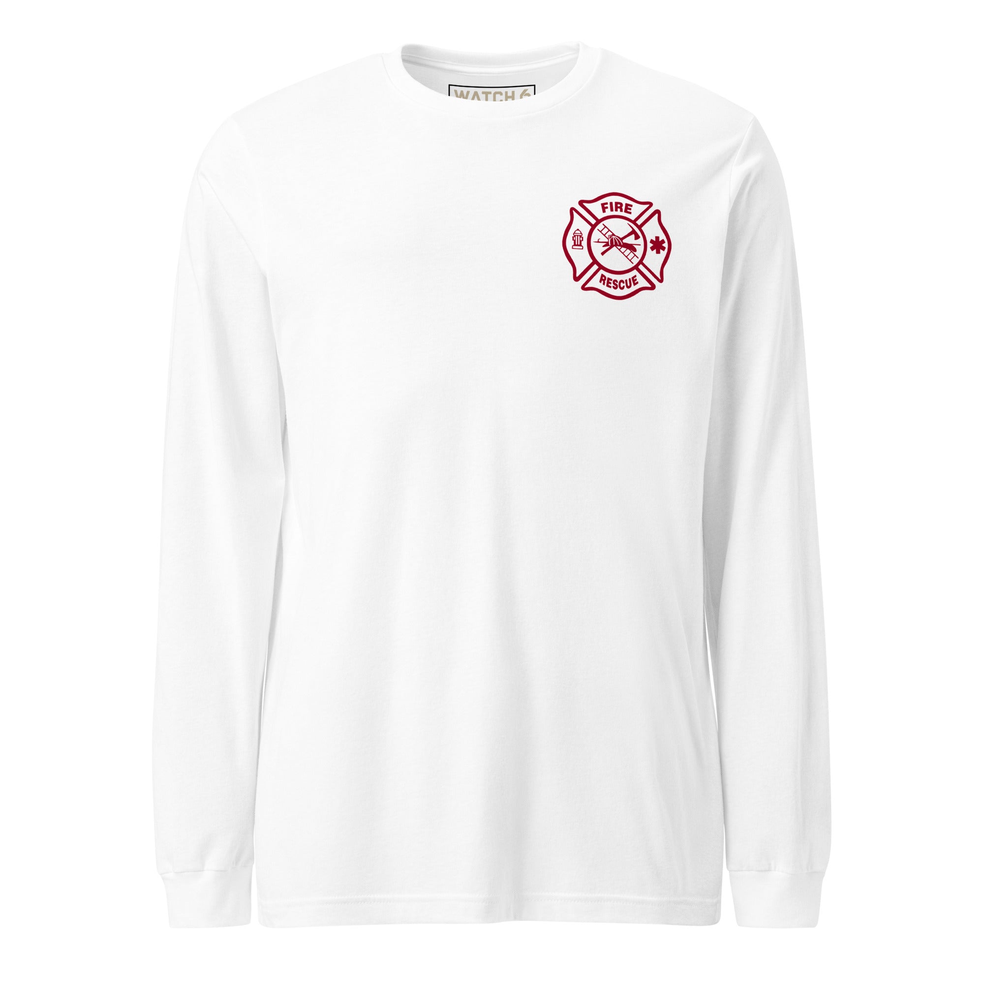 Fire Rescue — Duty Wear Long Sleeve Shirt, in White, front view