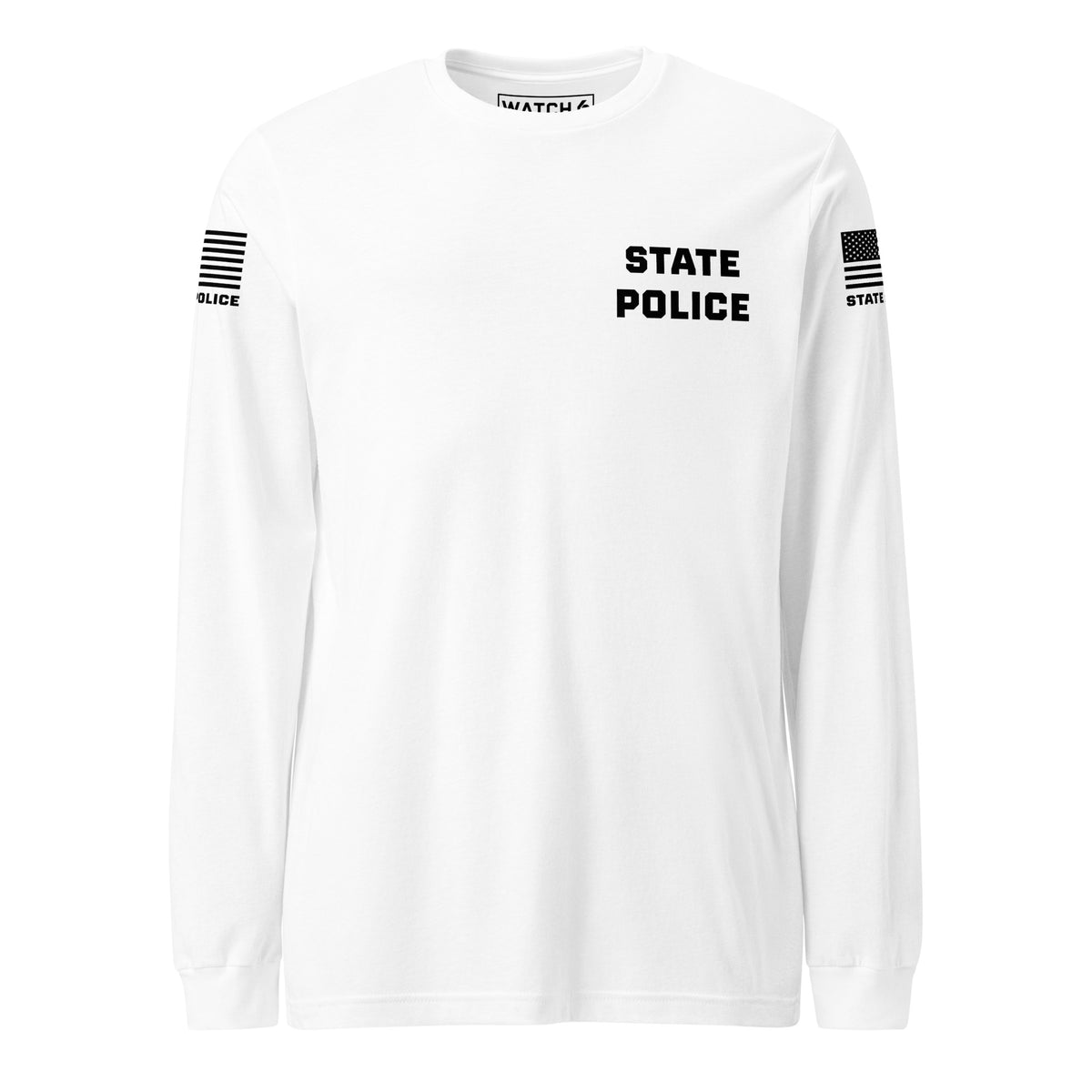 State Police — Duty Wear Long Sleeve Shirt (Flag & Sleeve Identifier) — White — Front view