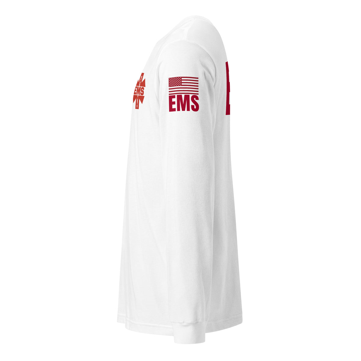 EMS — Duty Wear Long Sleeve Shirt (Flag & Sleeve Identifier) — White — Left-side view