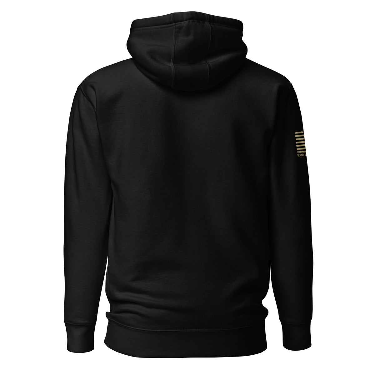 Watch Your Six Flag — Standard Issue Hoodie — Black, back view