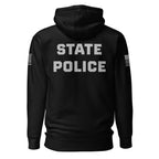 State Police — Duty Wear Premium Hoodie (Flag & Sleeve Identifier) — Black — Back view