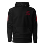 Fire Rescue on-duty hoodie with dual sleeve identifiers in Black, front view