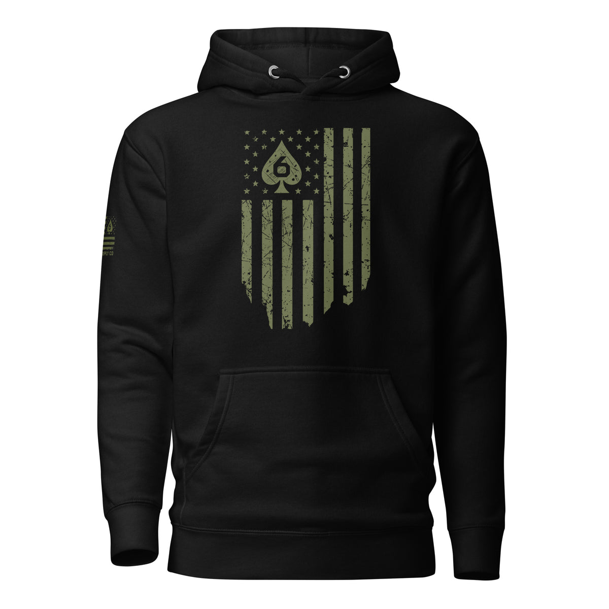 Watch Your Six — Standard Issue Hoodie — Black, front view