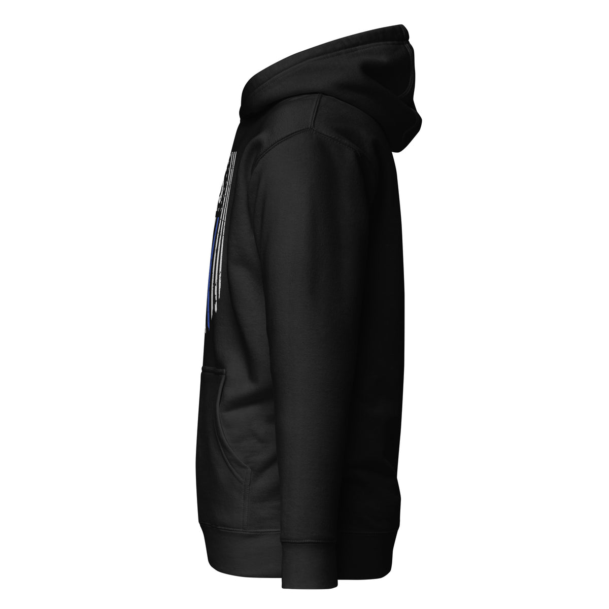 Thin Blue Line — Signature Honor Series Flag Hoodie — Black, left-side view