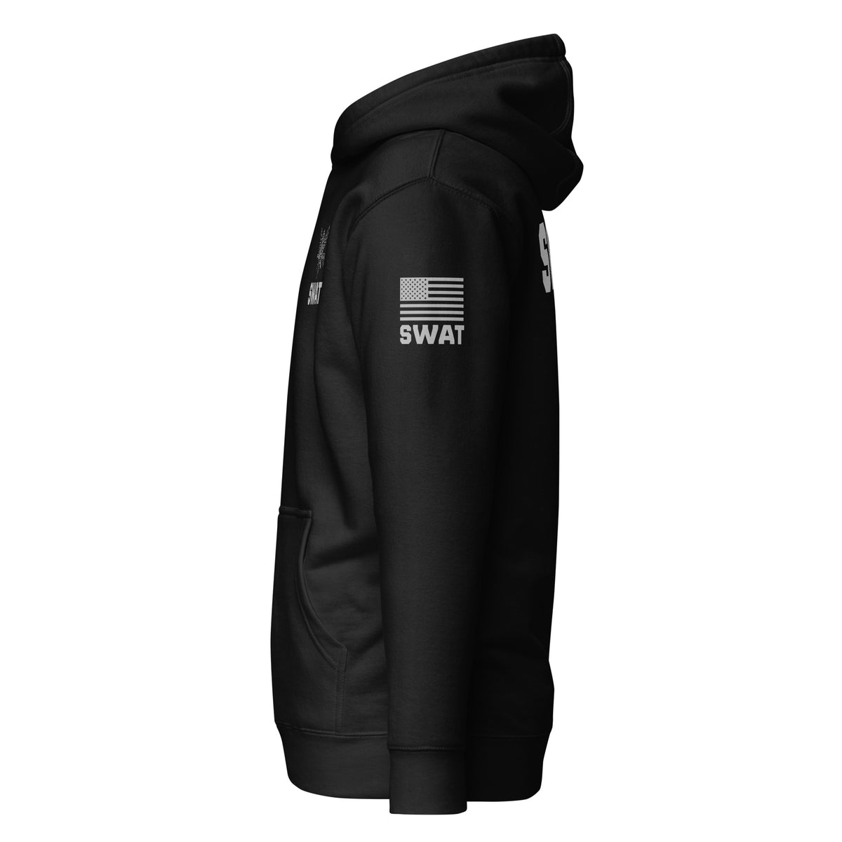 SWAT — Duty Wear Premium Hoodie (Flag & Sleeve Identifier) — Black — Left-side view