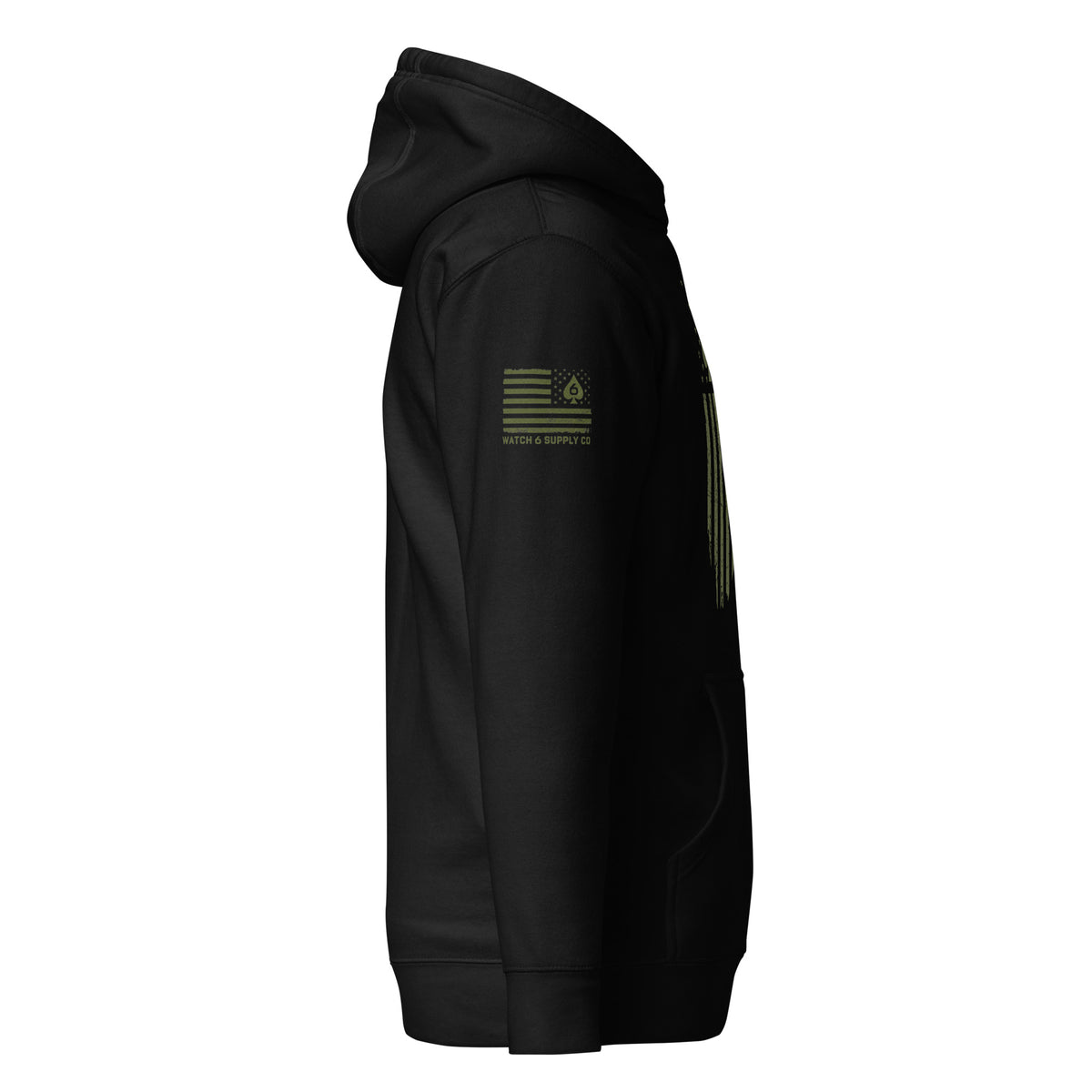 Watch Your Six — Standard Issue Hoodie — Black, right-side view