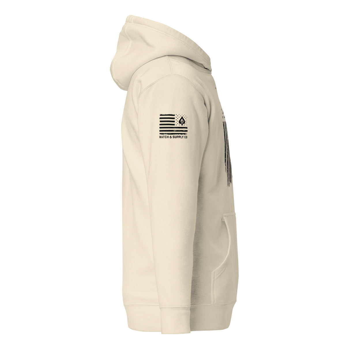 Watch Your Six Flag — Standard Issue Hoodie — Bone — Right-side view