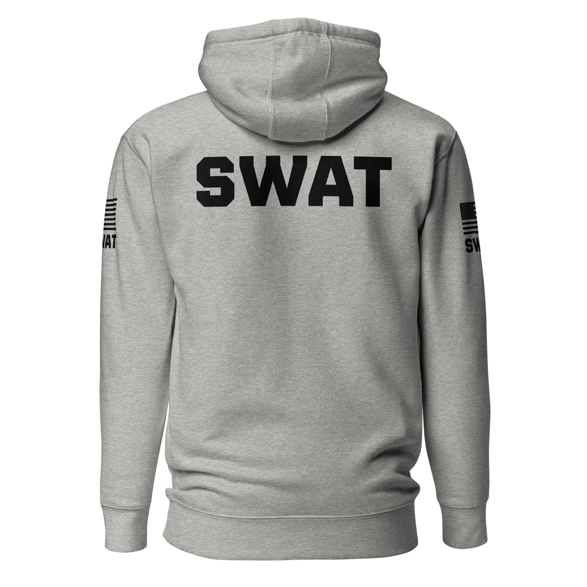 SWAT — Duty Wear Premium Hoodie (Flag & Sleeve Identifier) — Carbon Grey — Back view