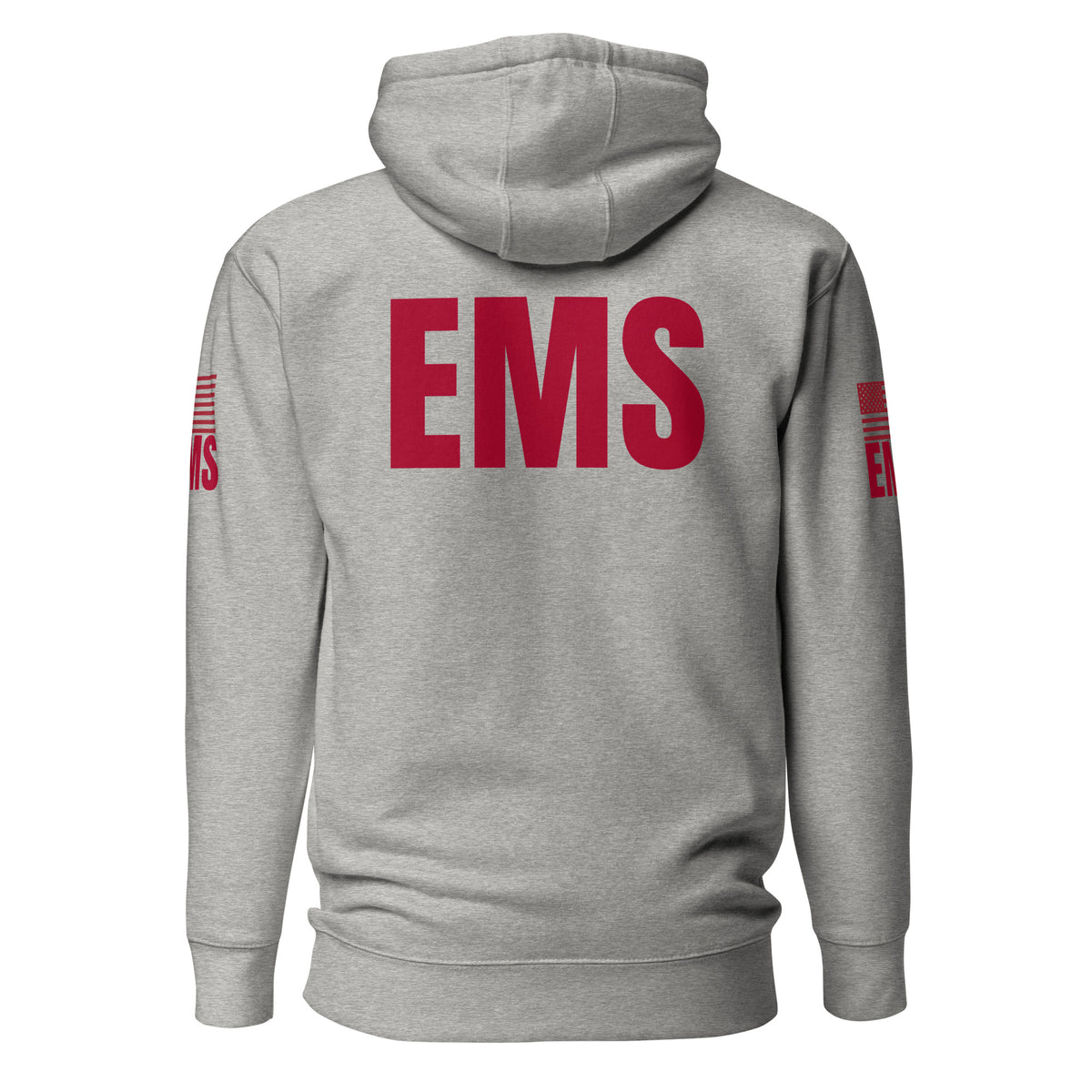 EMS — Duty Wear Premium Hoodie (Flag & Sleeve Identifier) — Carbon Grey — Back view