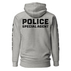 Special Agent — Duty Wear Premium Hoodie (Full Sleeve Identifier) — Carbon Grey — Back view