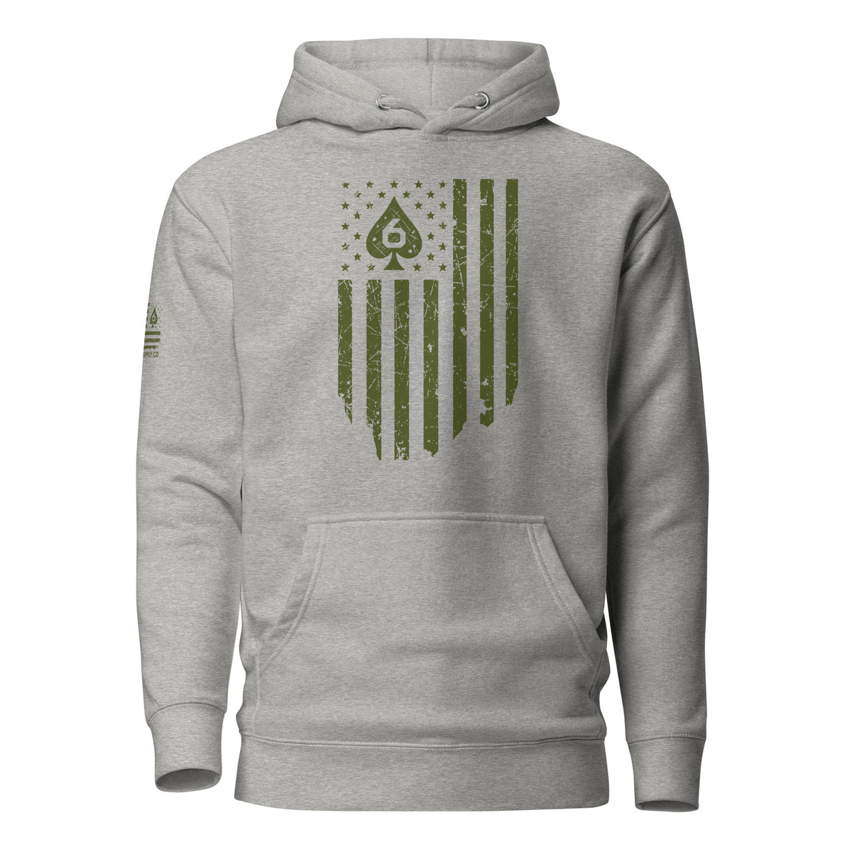 Watch Your Six — Standard Issue Hoodie — Carbon Grey, front view