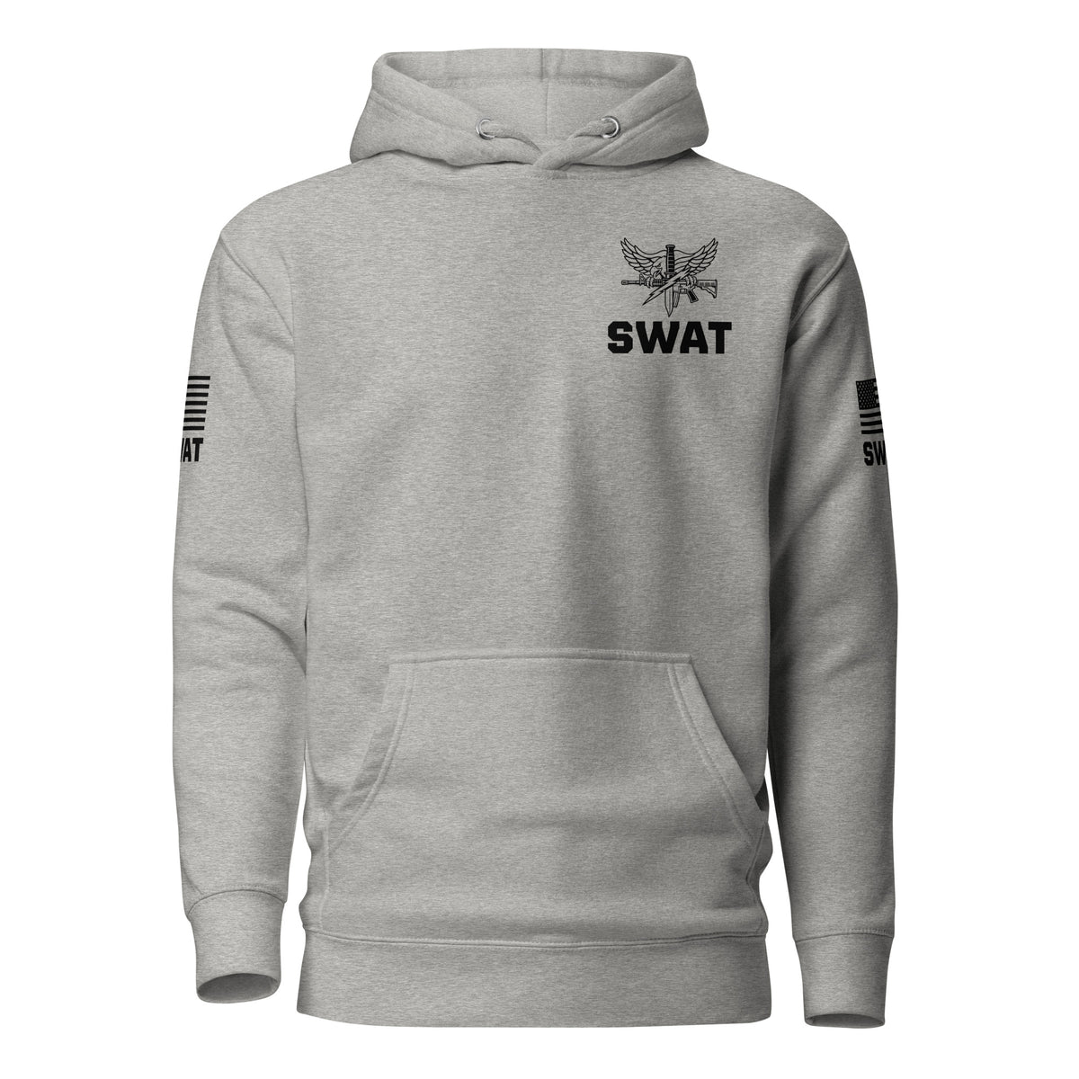 SWAT — Duty Wear Premium Hoodie (Flag & Sleeve Identifier) — Carbon Grey — Front view