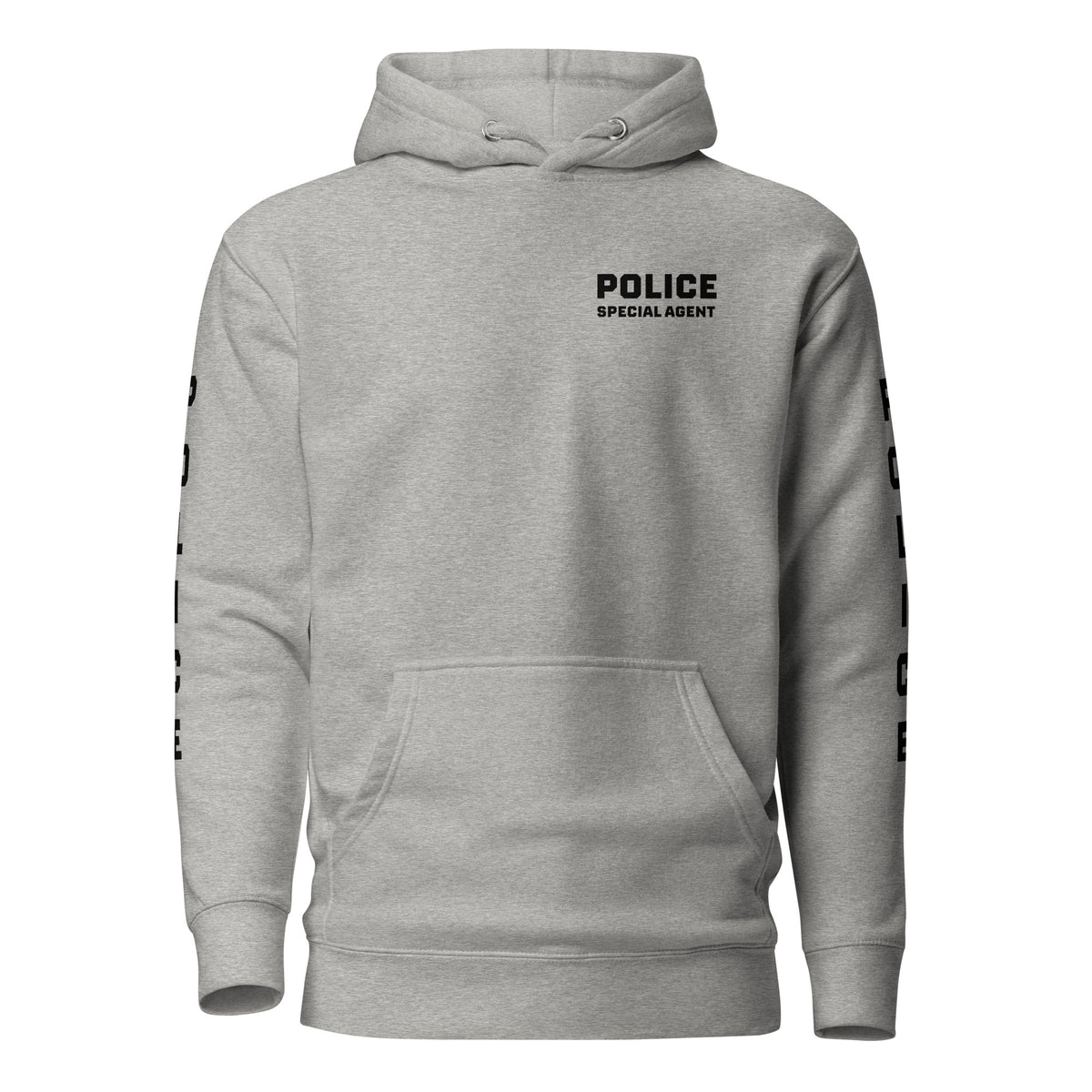 Special Agent — Duty Wear Premium Hoodie (Full Sleeve Identifier) — Carbon Grey — Front view