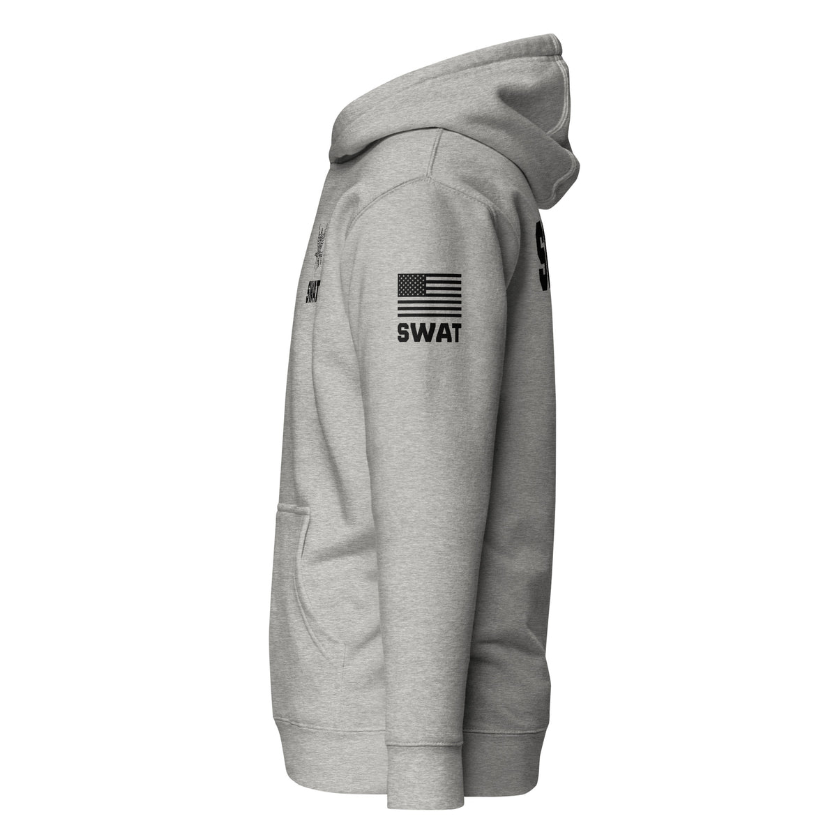 SWAT — Duty Wear Premium Hoodie (Flag & Sleeve Identifier) — Carbon Grey — Left-side view