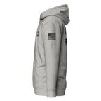 State Police — Duty Wear Premium Hoodie (Flag & Sleeve Identifier) — Carbon Grey — Left-side view