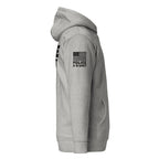 Police K-9 Unit - Premium Duty Wear / RAID Hoodie (Flag & Sleeve Identifiers) in Carbon Grey - right-side view