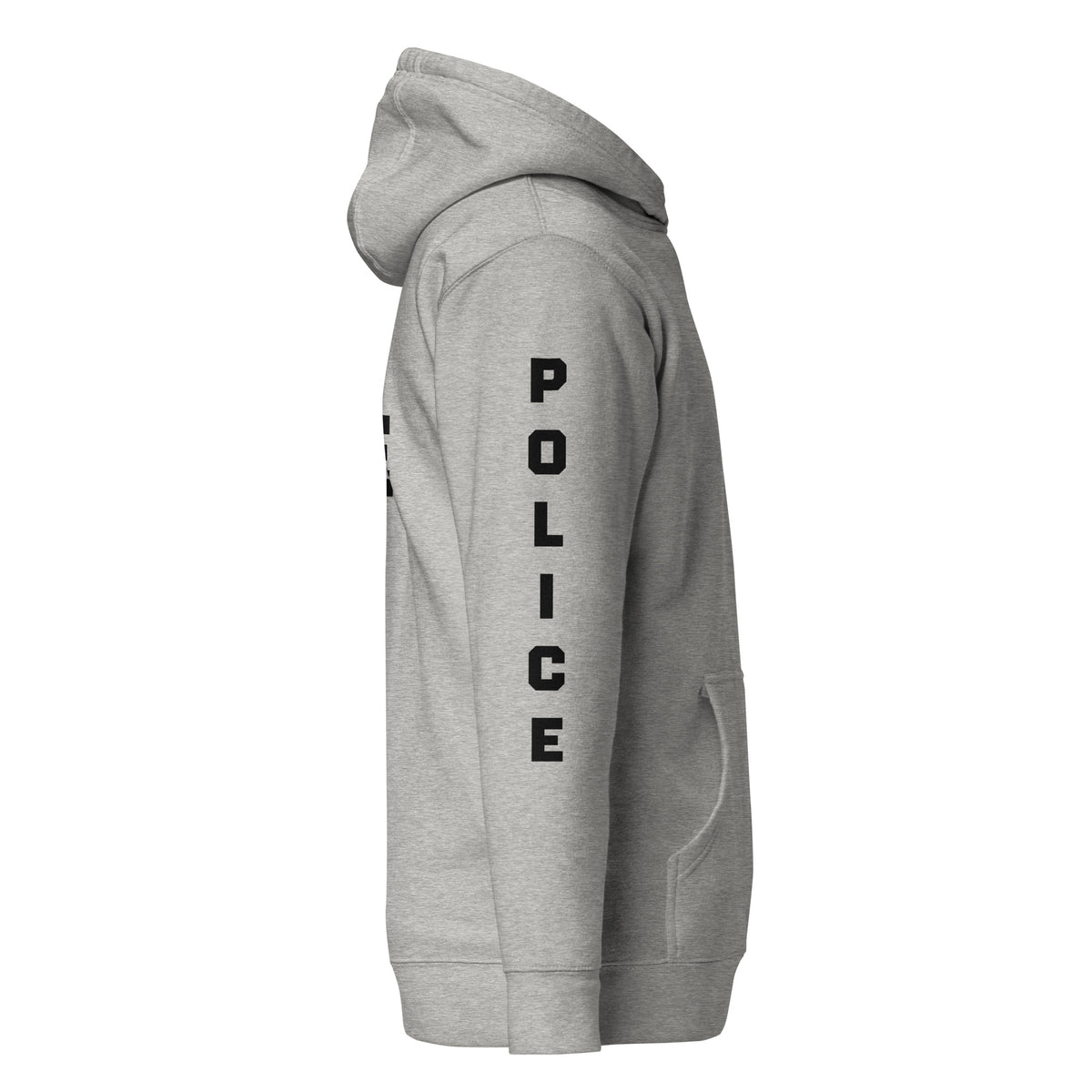 State Police — Duty Wear Premium Hoodie (Full Sleeve Identifier) — Carbon Grey — Right-side view