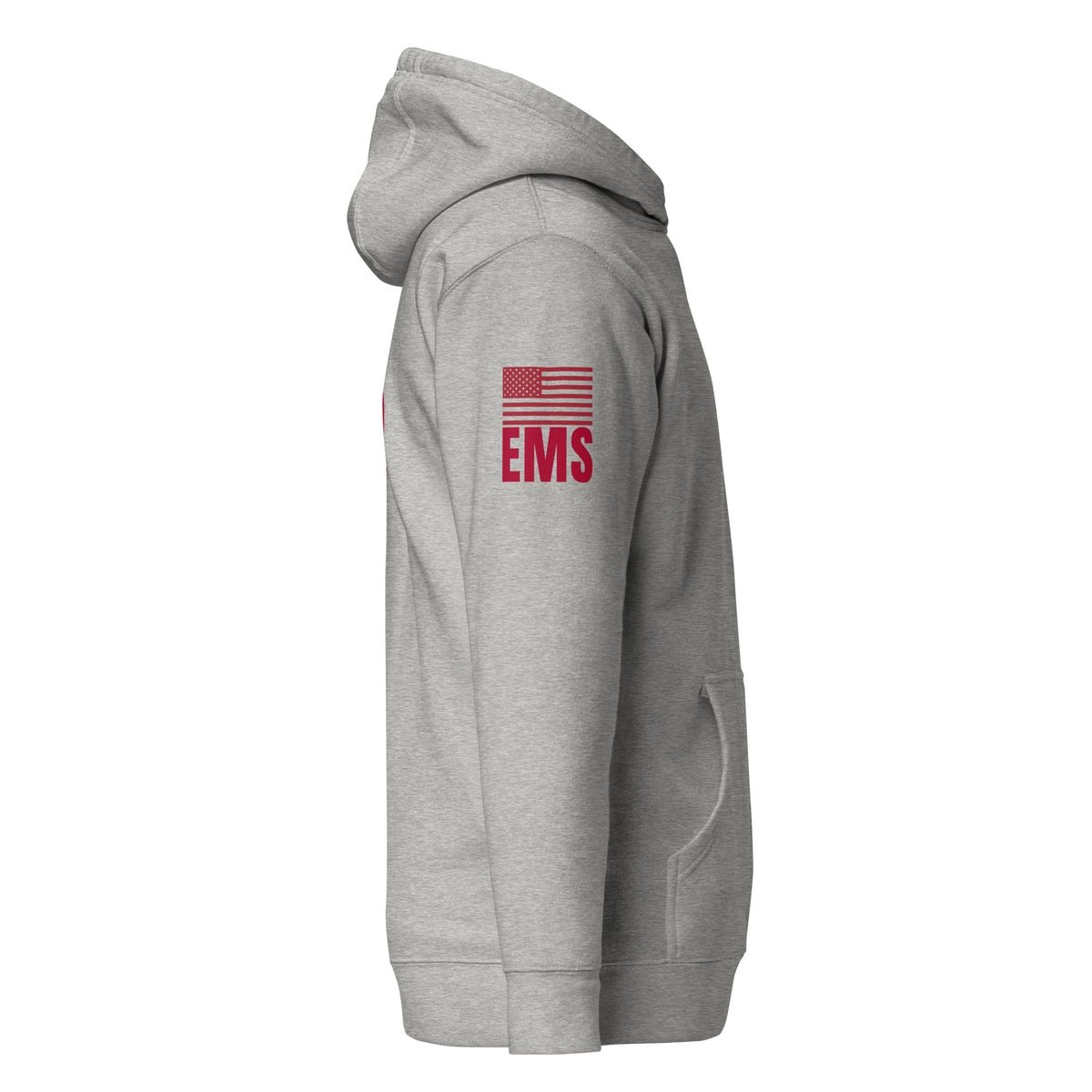 EMS — Duty Wear Premium Hoodie (Flag & Sleeve Identifier) — Carbon Grey — Right-side view