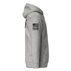 Special Agent — Duty Wear Premium Hoodie (Flag & Sleeve Identifier) — Carbon Grey — Right-side view
