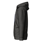 Thin Blue Line — Signature Honor Series Flag Hoodie — Charcoal Heather, left-side view