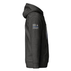Thin Blue Line — Signature Honor Series Flag Hoodie — Charcoal Heather, right-side view