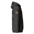 Watch Your Six Flag — Standard Issue Hoodie — Charcoal Heather, right-side view