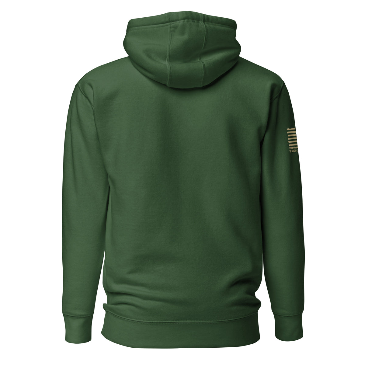 Watch Your Six Flag — Standard Issue Hoodie — Forest Green, back view