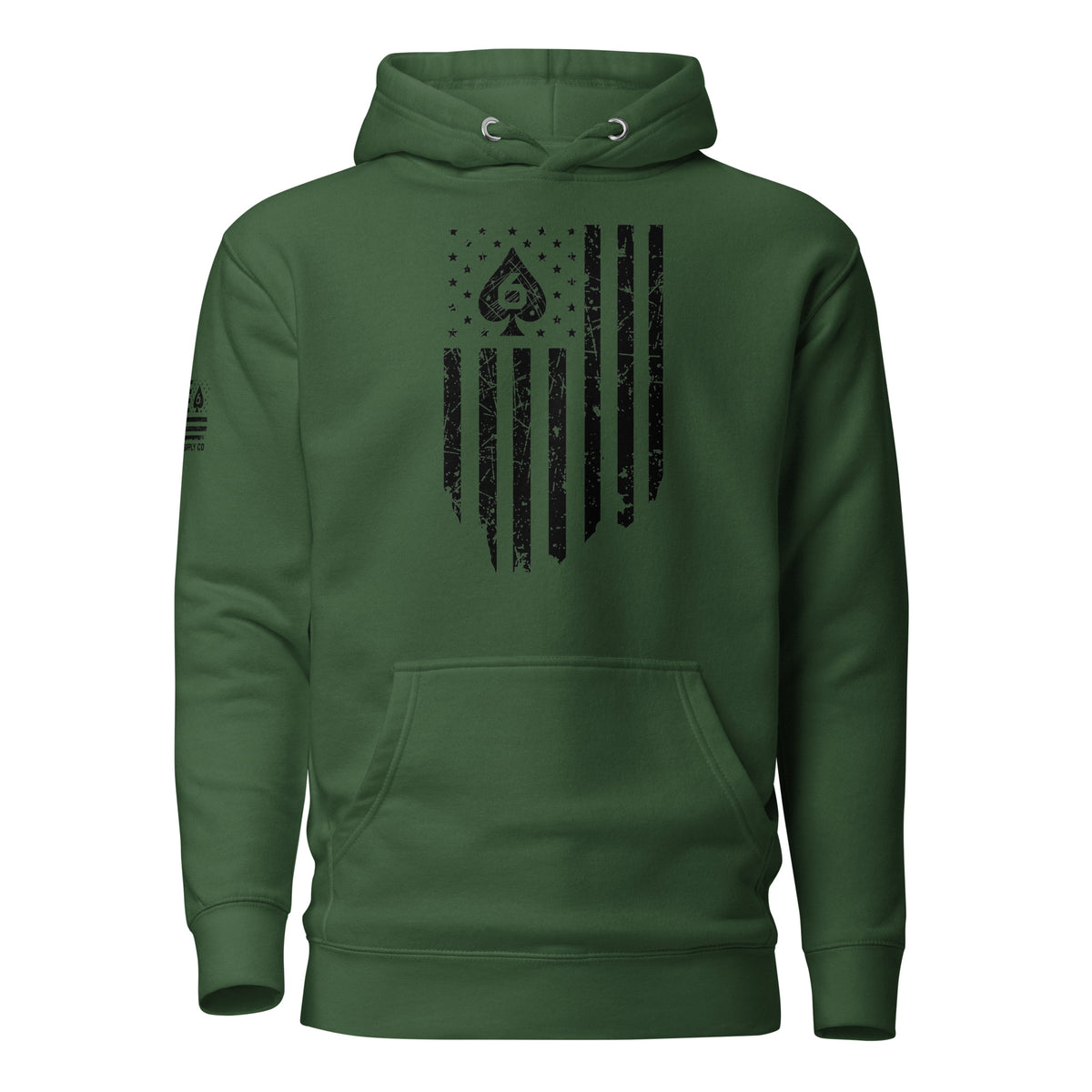 Watch Your Six Flag — Standard Issue Hoodie — Forest Green — Front view