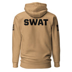 SWAT — Duty Wear Premium Hoodie (Flag & Sleeve Identifier) — Khaki — Back view