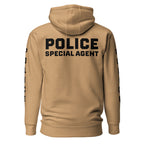 Special Agent — Duty Wear Premium Hoodie (Full Sleeve Identifier) — Khaki — Back view