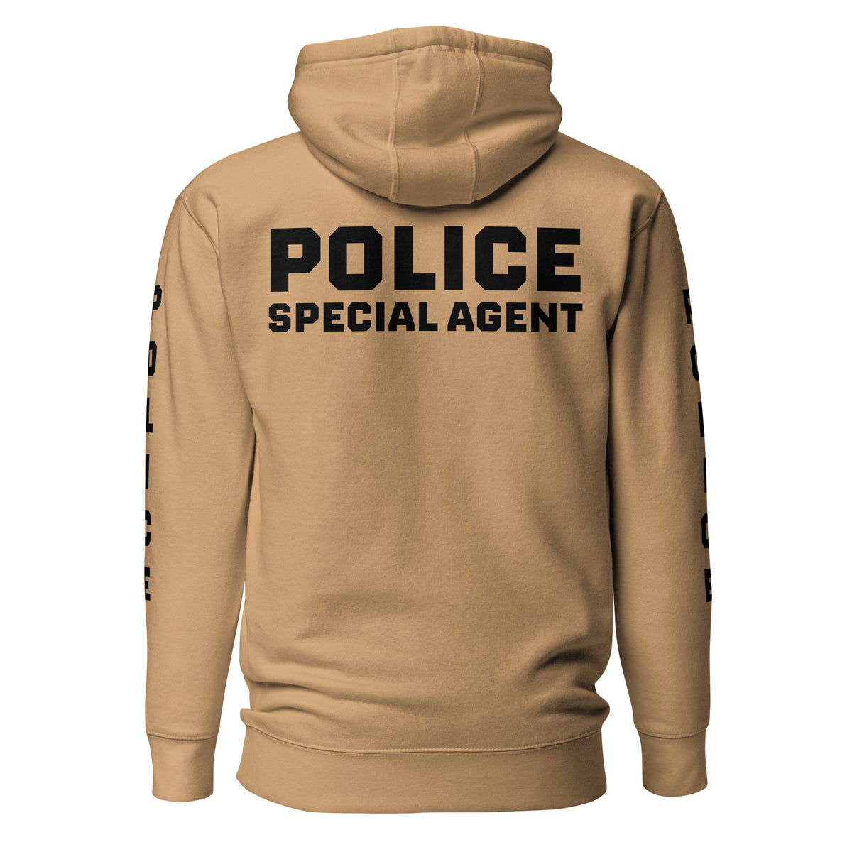 Special Agent — Duty Wear Premium Hoodie (Full Sleeve Identifier) — Khaki — Back view