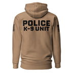 Police K-9 Unit - Premium Duty Wear / RAID Hoodie (Flag & Sleeve Identifiers) in Latte - back view